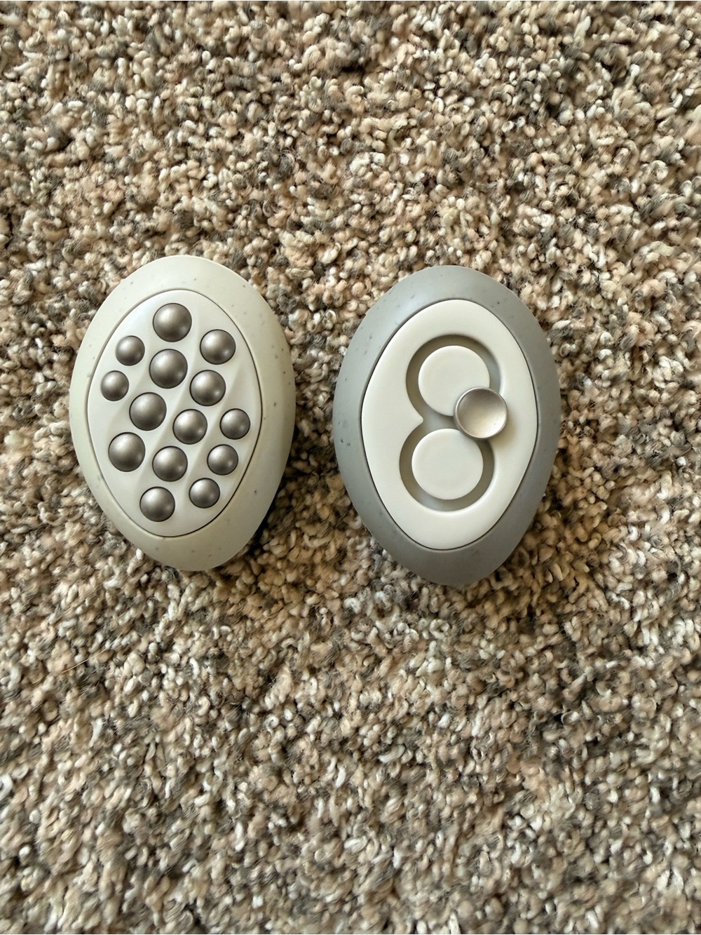 Neutral Gray fidget Stones - Pair
